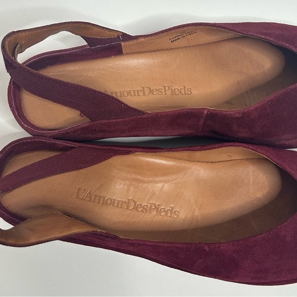 L’AmourDesPieds Cypris Maroon Suede Ballet Flats - Picture 14 of 16